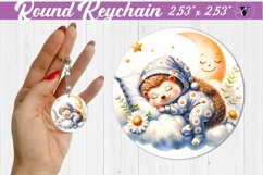 Round keychain | Sleeping animals Product Image 1