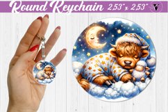 Round keychain | Sleeping animals Product Image 1