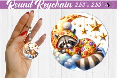 Round keychain | Sleeping animals Product Image 1