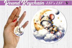 Round keychain | Sleeping animals Product Image 1