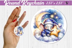 Round keychain | Sleeping animals Product Image 1