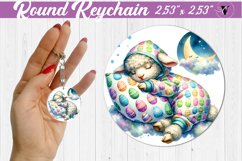 Round keychain | Sleeping animals Product Image 1