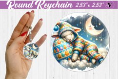 Round keychain | Sleeping animals Product Image 1