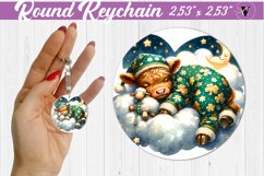 Round keychain | Sleeping animals Product Image 1