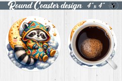 Round Coaster | Baby animals | Sleeping animal Product Image 1