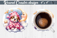 Round Coaster | Baby animals | Sleeping animal Product Image 1