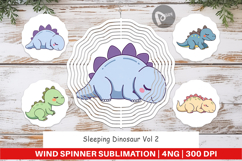 Wind Spinner Sleeping Dinosaur Product Image 1