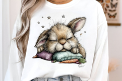 Sleeping Easter Bunny Dream Clipart Product Image 2