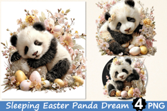 Sleeping Easter Panda Dream Clipart Product Image 1