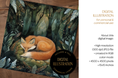 Sleeping Fox in Crystal Forest Illustration Product Image 2