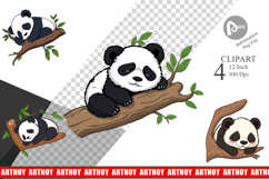 Sleepy Panda Clipart Product Image 1