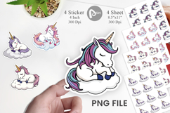 Sleeping Unicorn Sticker Product Image 1