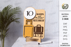 Sleeps Until Vacation Countdown Plague Laser cut Product Image 1