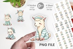 Sleepy Alpaca Sticker Product Image 1
