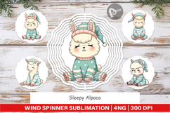 Wind Spinner Sleepy Alpaca Product Image 1