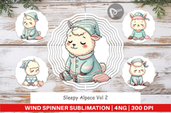 Wind Spinner Sleepy Alpaca Product Image 1