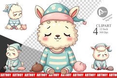 Sleepy Alpaca Clipart Product Image 1