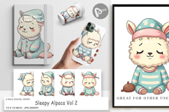 Digital Paper Sleepy Alpaca Product Image 1