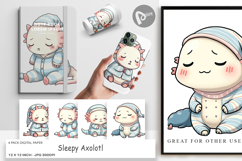 Digital Paper Sleepy Axolotl Product Image 1