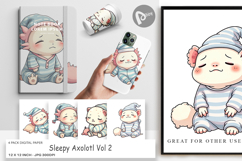 Digital Paper Sleepy Axolotl Product Image 1
