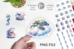Sleepy Baby Ocean Animals Sticker Product Image 1