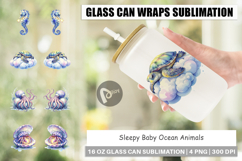 Sleepy Baby Ocean Animals Glass Can Product Image 1