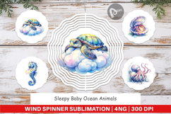 Sleepy Baby Ocean Animals Wind Spinner Product Image 1