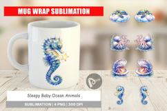 Sleepy Baby Ocean Animals Mug Wrap Product Image 1