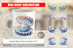 Sleepy Baby Ocean Animals Mug Wrap Product Image 1