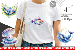 Sleepy Ocean Animals Sublimation Product Image 1