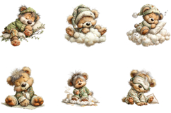Sleepy Bear Clipart Product Image 2