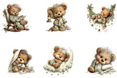 Sleepy Bear Clipart Product Image 3