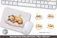 Mouse Pad Sleepy Bear Cloud Product Image 1