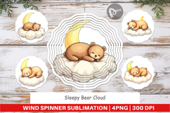Wind Spinner Sleepy Bear Cloud Product Image 1