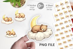 Sleepy Bear Cloud Sticker Product Image 1