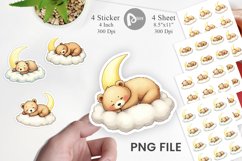 Sleepy Bear Cloud Sticker Product Image 1