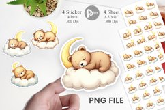 Sleepy Bear Cloud Sticker Product Image 1