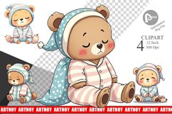 Sleepy Bear Clipart Product Image 1