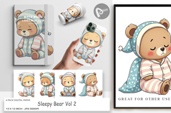 Digital Paper Sleepy Bear Product Image 1