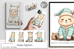 Digital Paper Sleepy Capybara Product Image 1