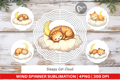 Wind Spinner Sleepy Cat Cloud Product Image 1