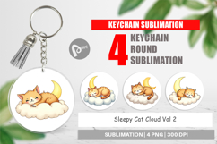 Keychain Sleepy Cat Cloud Product Image 1