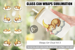 Glass Can Sleepy Cat Cloud Product Image 1