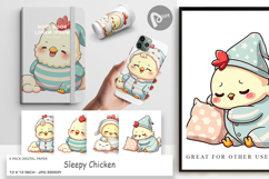 Digital Paper Sleepy Chicken Product Image 1