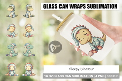 Glass Can Sleepy Dinosaur Product Image 1
