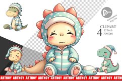 Sleepy Dinosaur Clipart Product Image 1