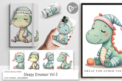 Digital Paper Sleepy Dinosaur Product Image 1