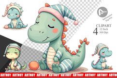 Sleepy Dinosaur Clipart Product Image 1