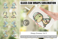 Glass Can Sleepy Dinosaur Product Image 1