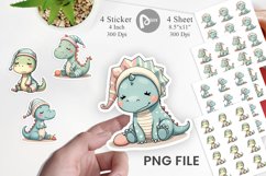 Sleepy Dinosaur Sticker Product Image 1